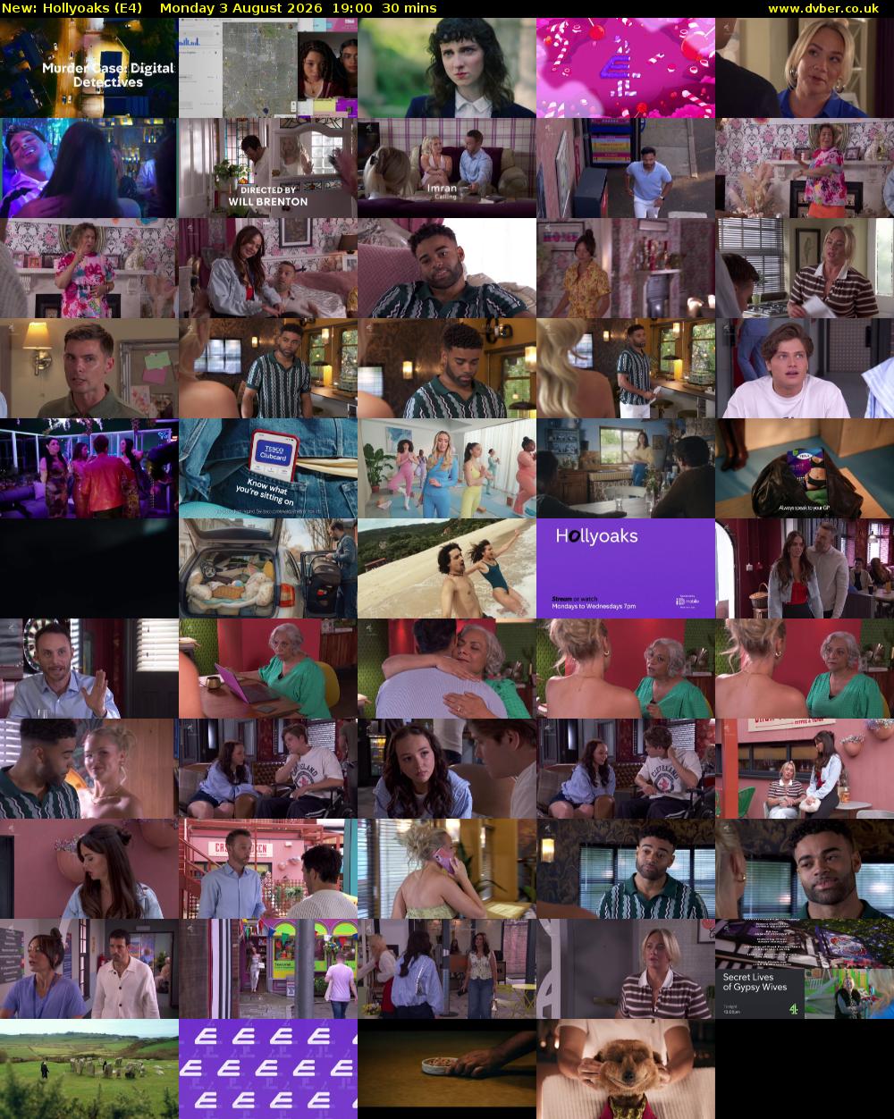 Hollyoaks (E4) Monday 3 August 2026 19:00 - 19:30