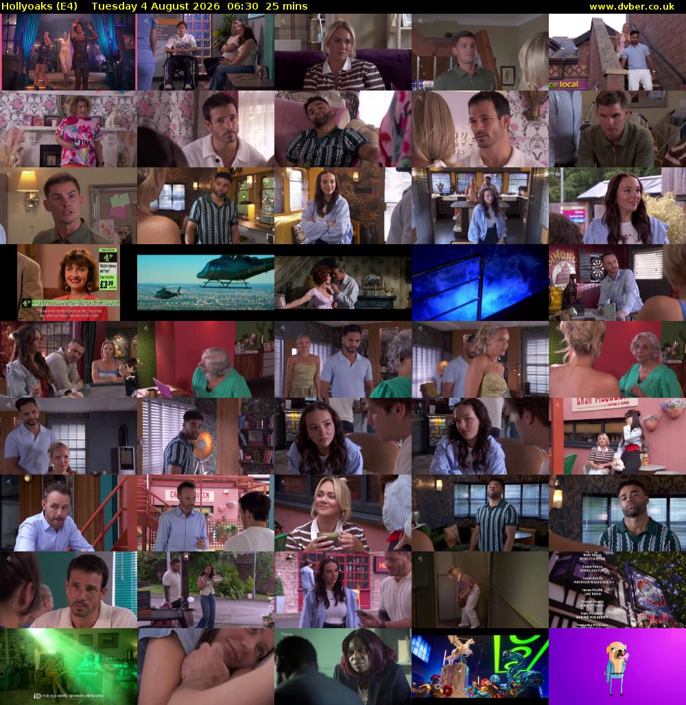 Hollyoaks (E4) Tuesday 4 August 2026 06:30 - 06:55
