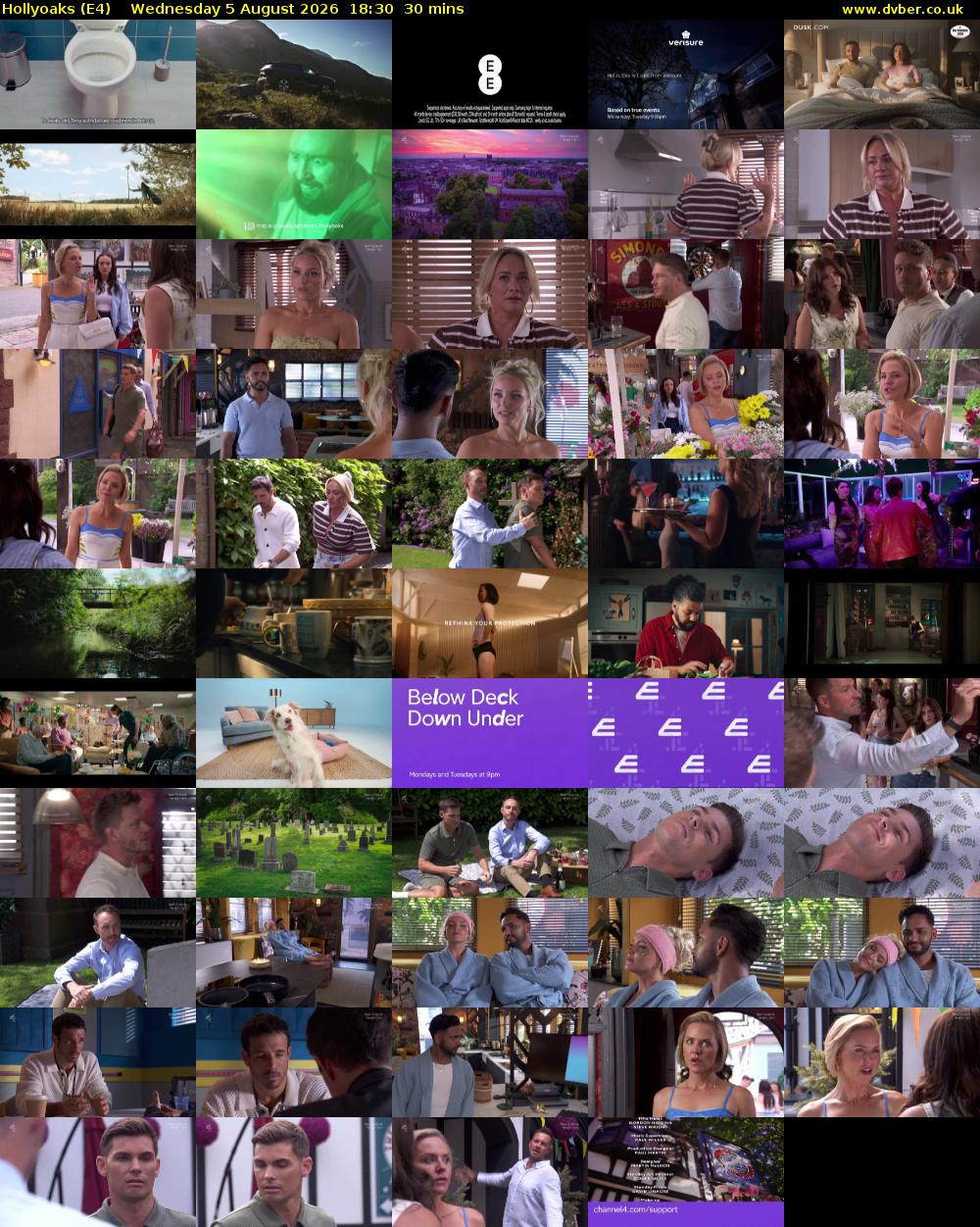 Hollyoaks (E4) Wednesday 5 August 2026 18:30 - 19:00
