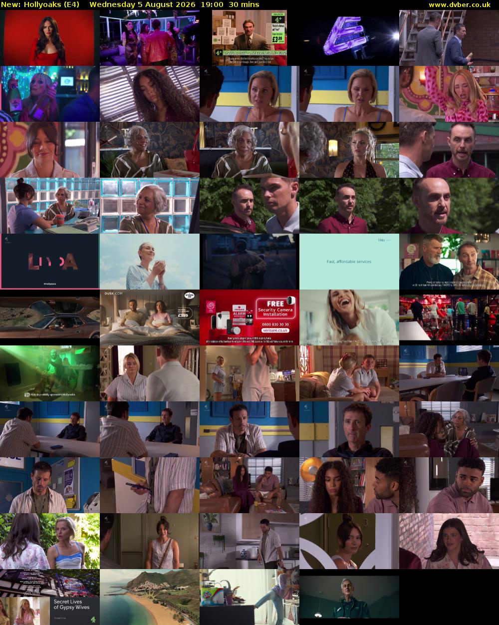 Hollyoaks (E4) Wednesday 5 August 2026 19:00 - 19:30
