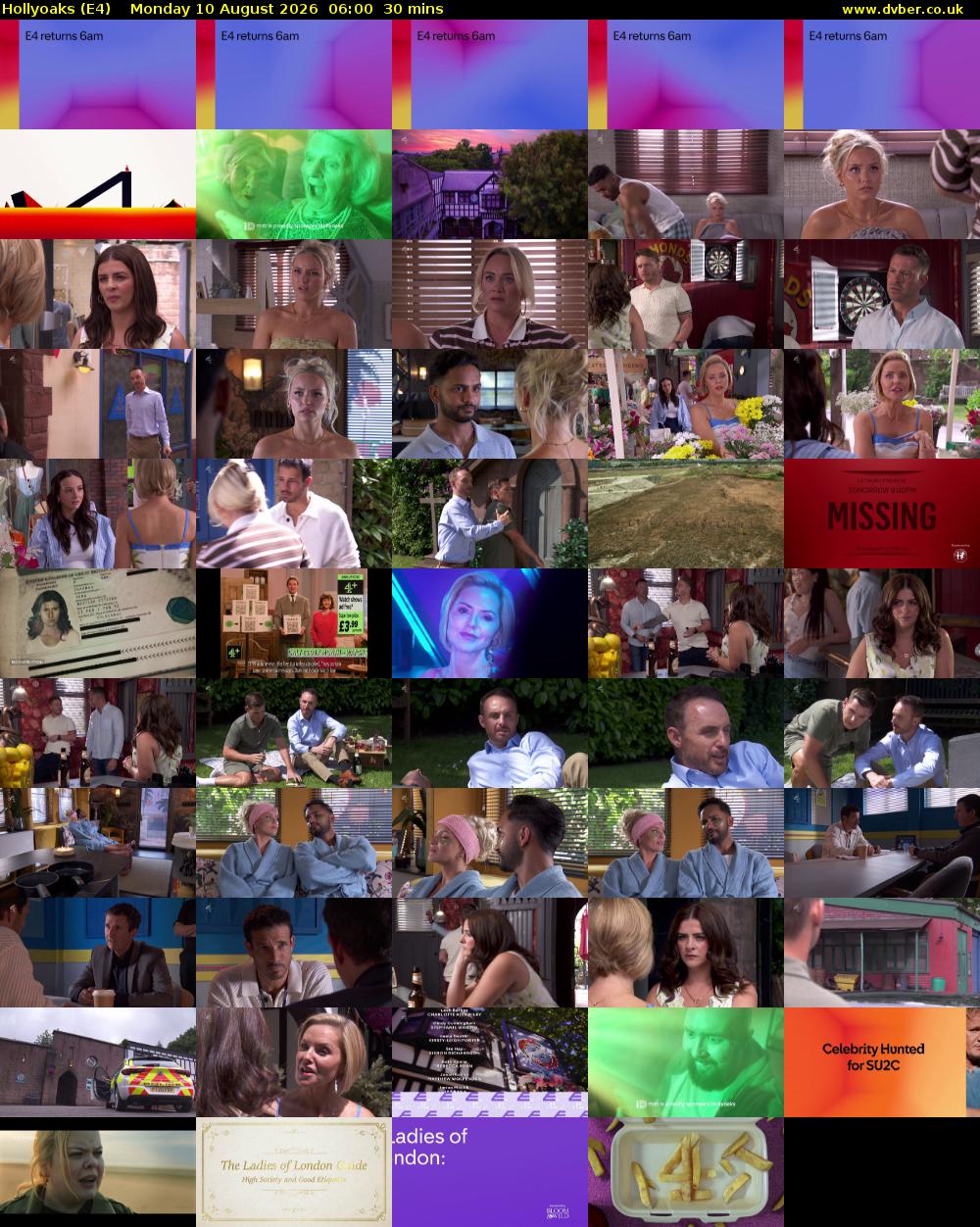 Hollyoaks (E4) Monday 10 August 2026 06:00 - 06:30