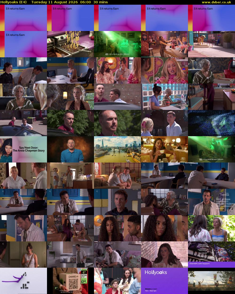 Hollyoaks (E4) Tuesday 11 August 2026 06:00 - 06:30