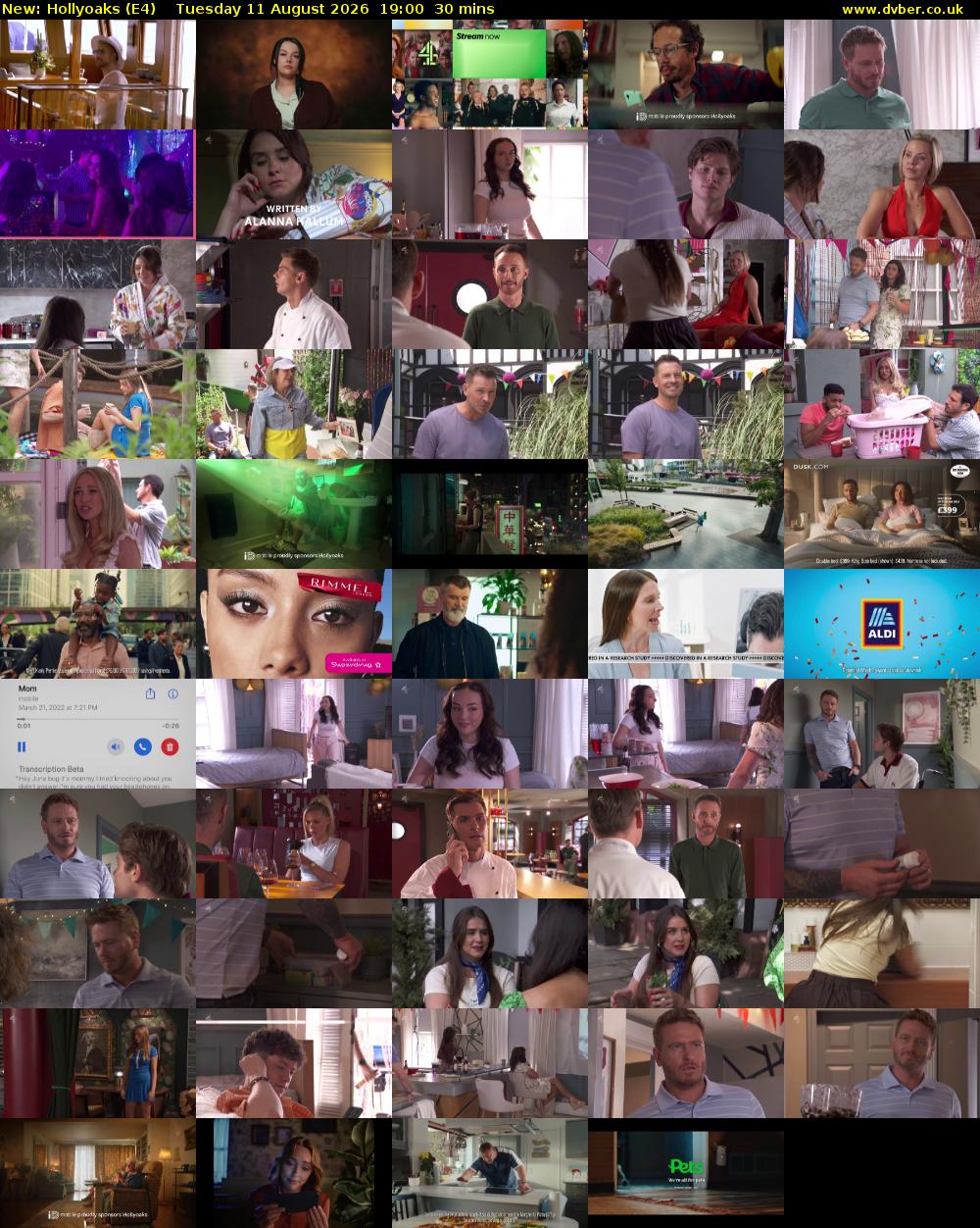 Hollyoaks (E4) Tuesday 11 August 2026 19:00 - 19:30