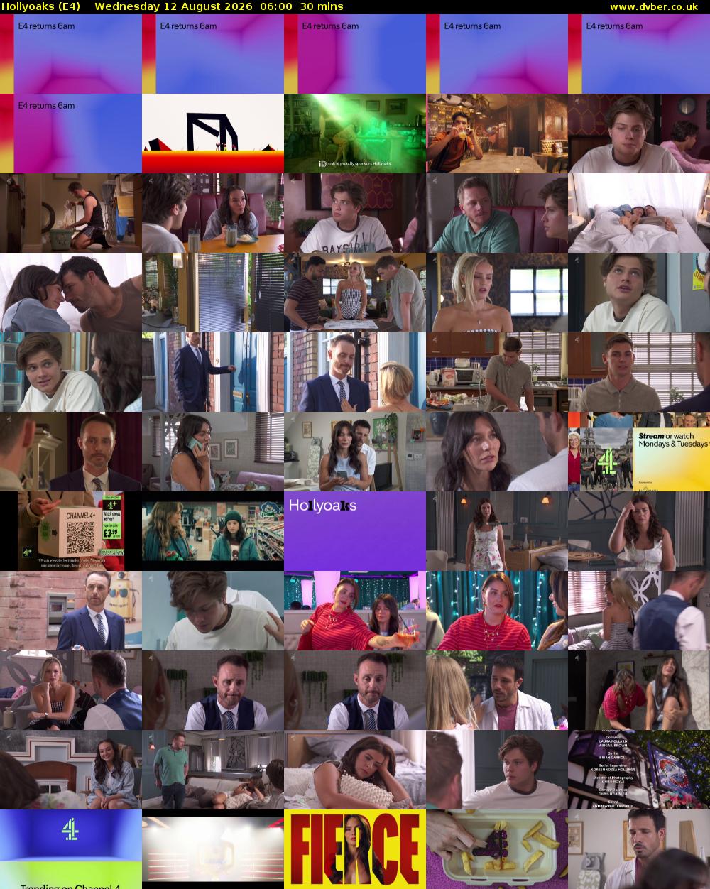 Hollyoaks (E4) Wednesday 12 August 2026 06:00 - 06:30