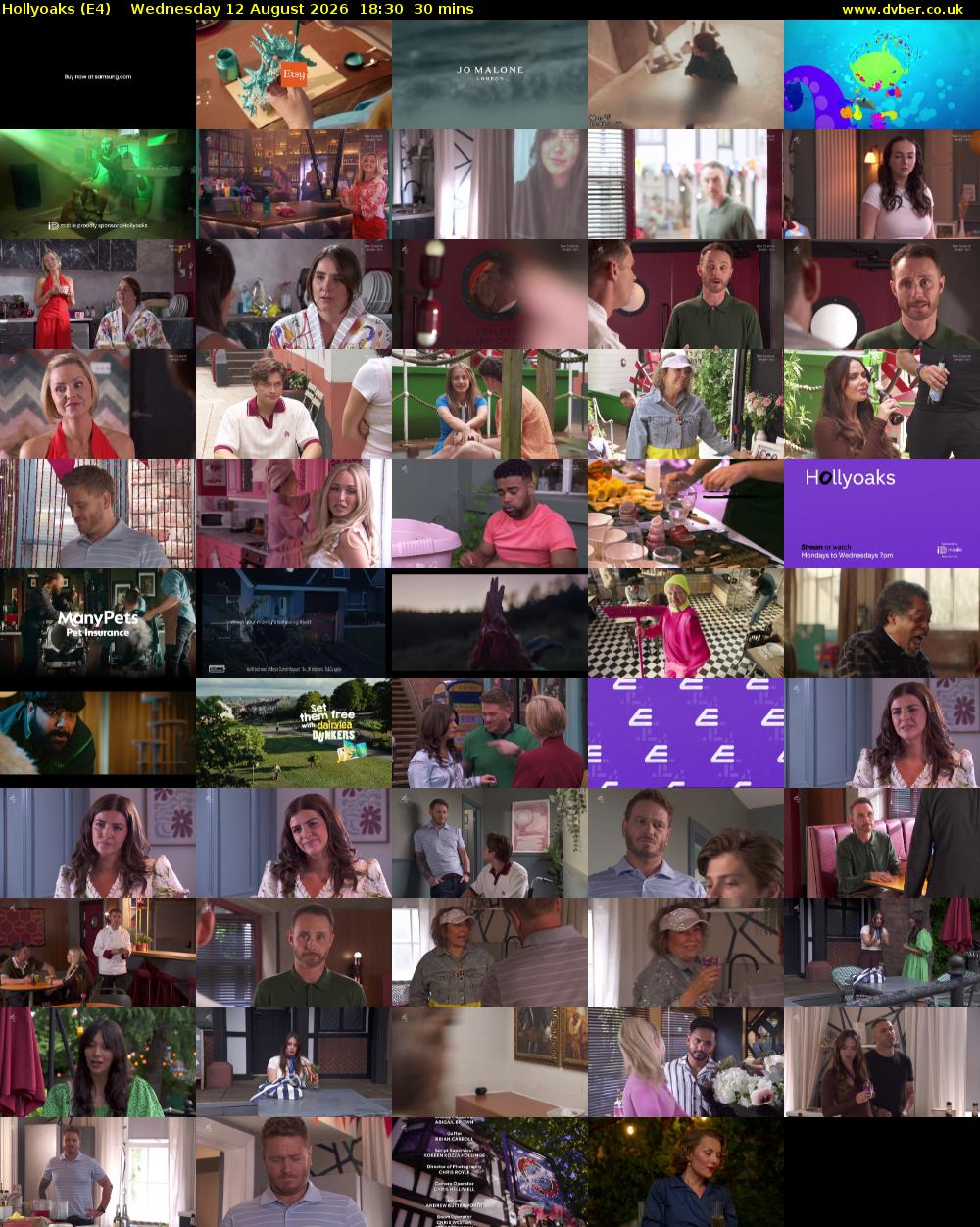 Hollyoaks (E4) Wednesday 12 August 2026 18:30 - 19:00