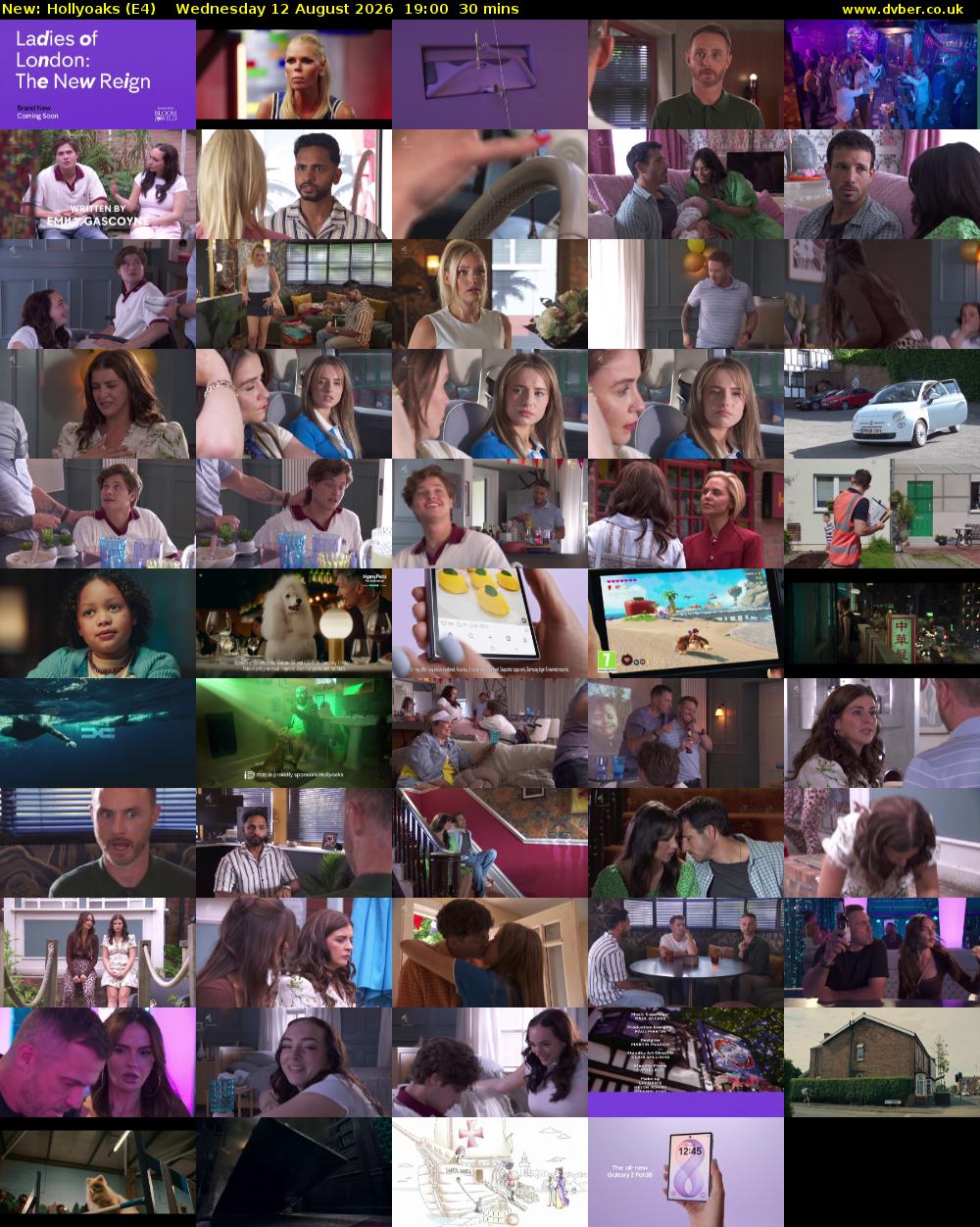 Hollyoaks (E4) Wednesday 12 August 2026 19:00 - 19:30