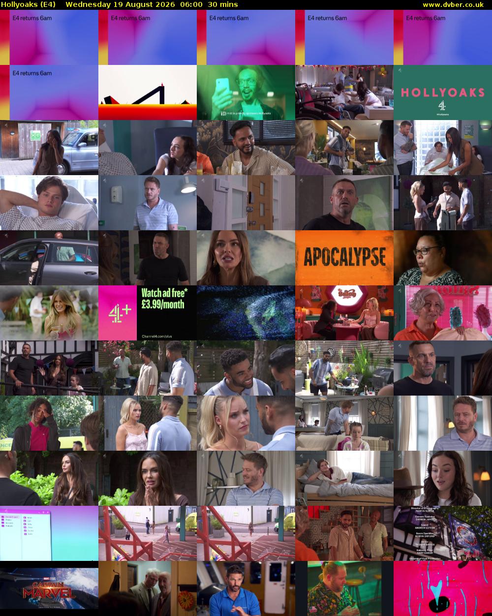Hollyoaks (E4) Wednesday 19 August 2026 06:00 - 06:30