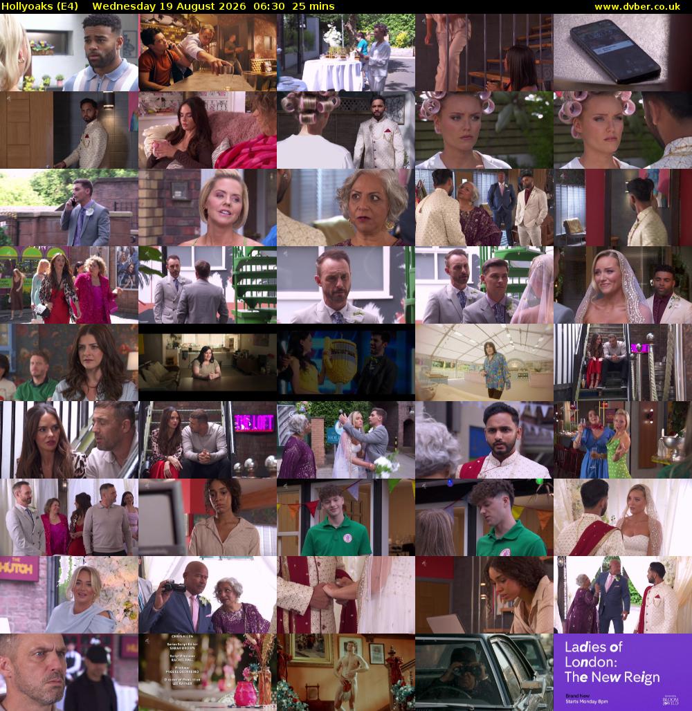 Hollyoaks (E4) Wednesday 19 August 2026 06:30 - 06:55