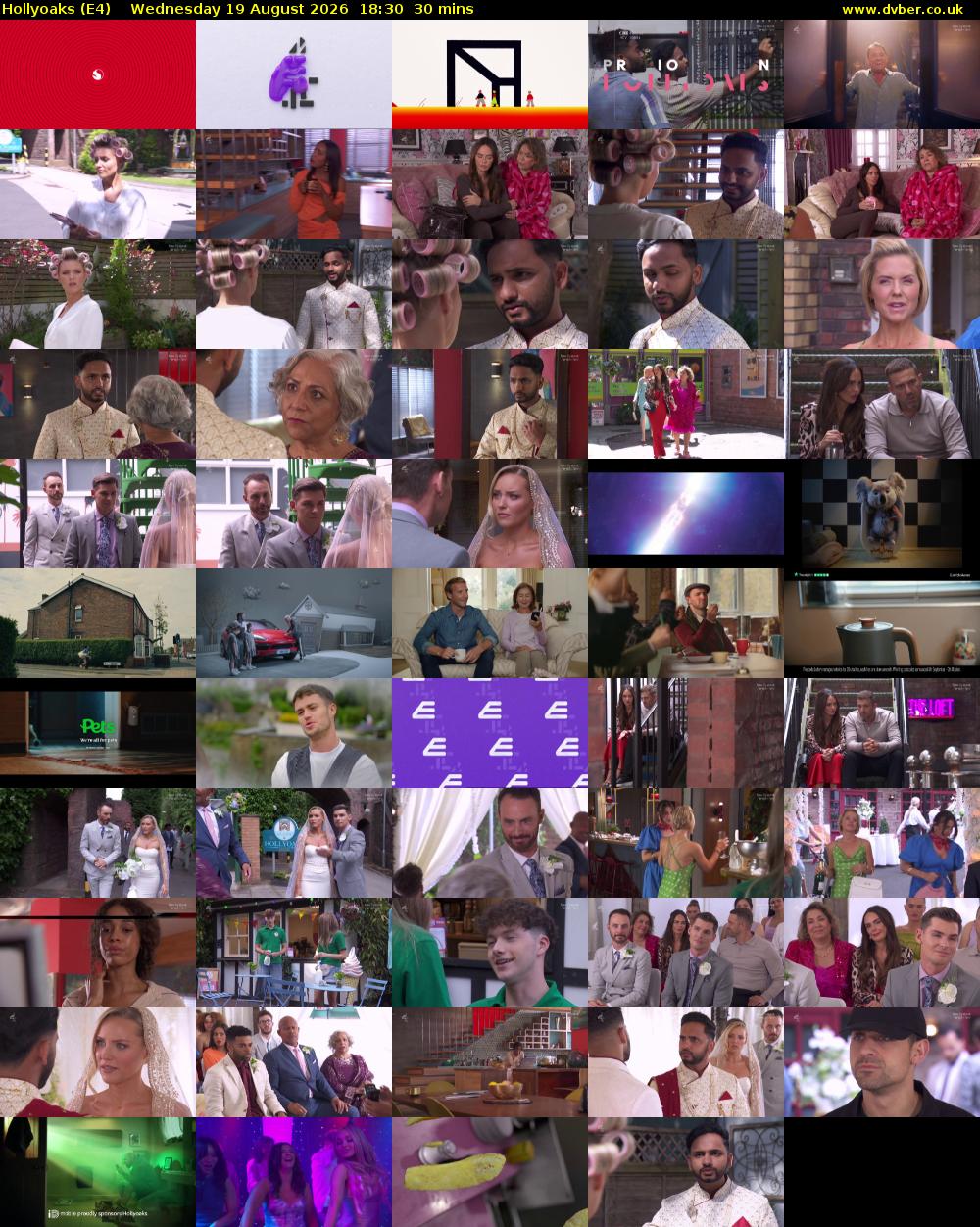 Hollyoaks (E4) Wednesday 19 August 2026 18:30 - 19:00