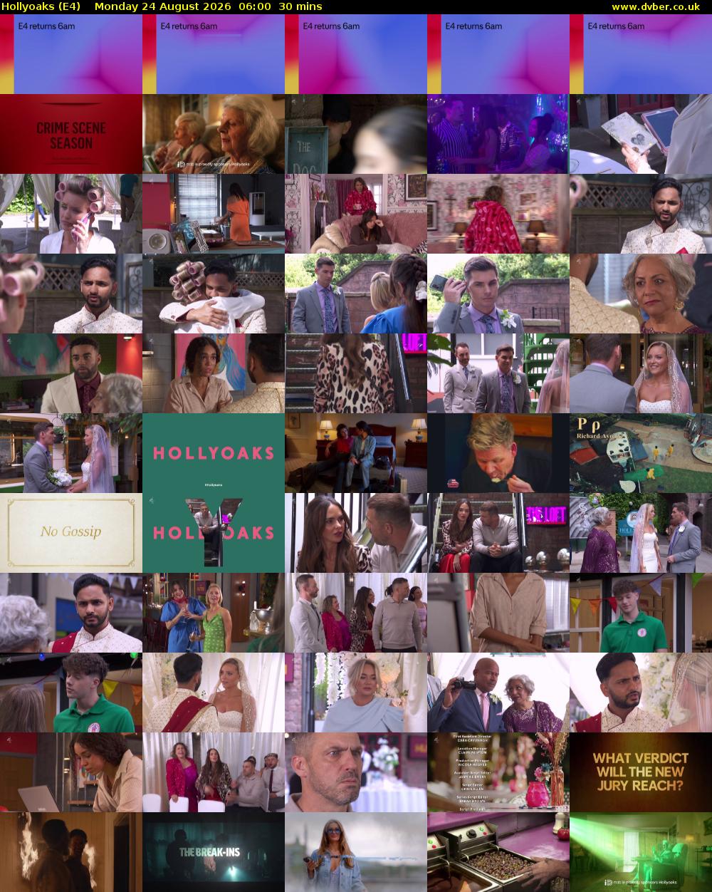 Hollyoaks (E4) Monday 24 August 2026 06:00 - 06:30