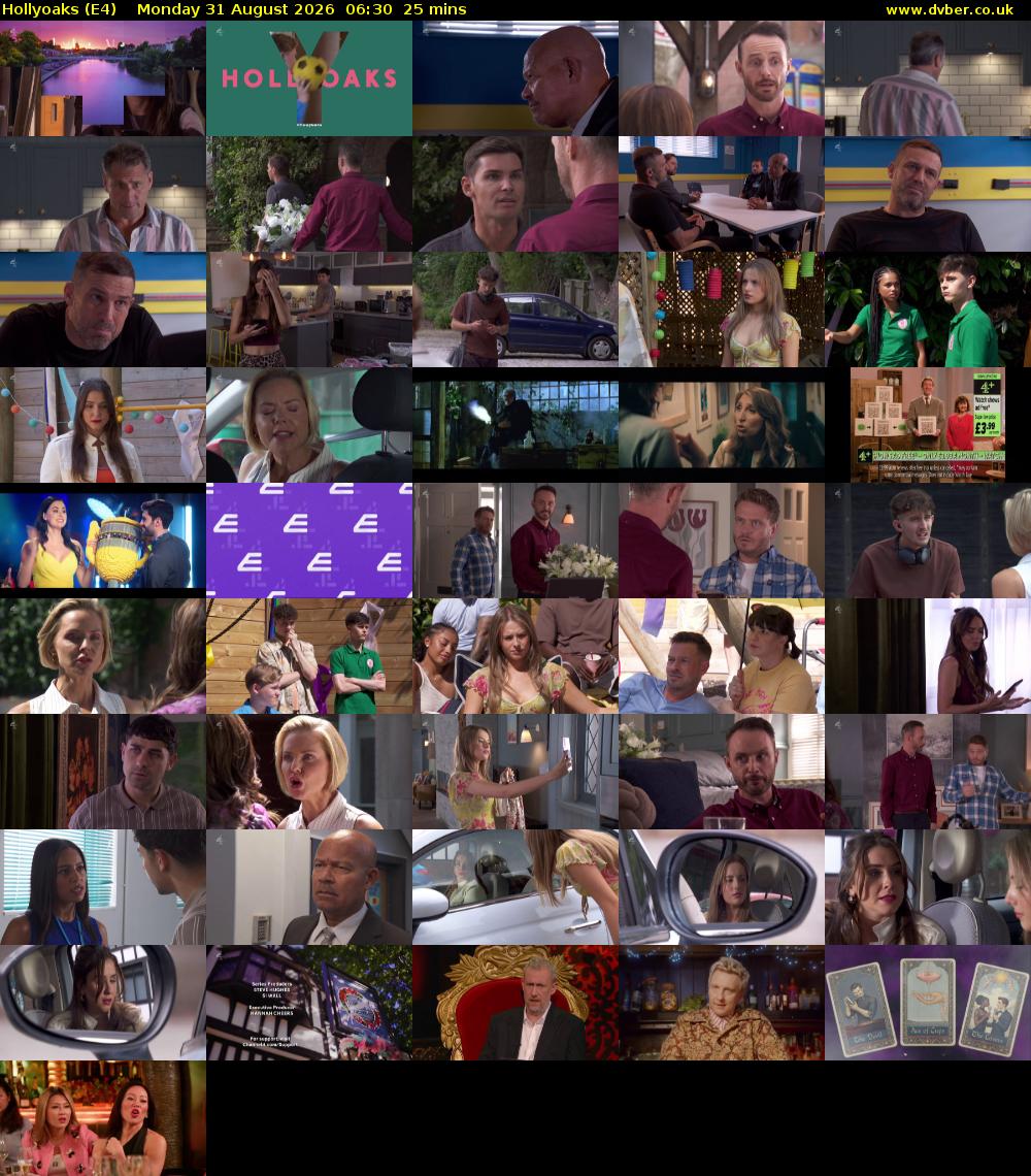 Hollyoaks (E4) Monday 31 August 2026 06:30 - 06:55