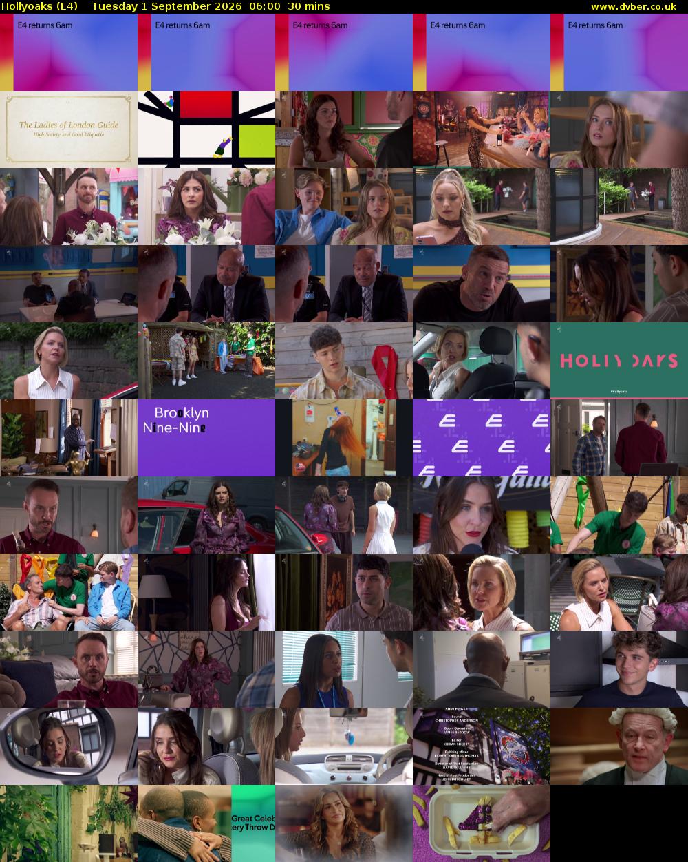 Hollyoaks (E4) Tuesday 1 September 2026 06:00 - 06:30