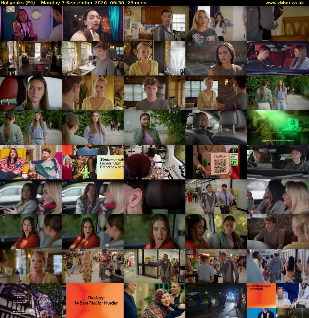 Hollyoaks (E4) Monday 7 September 2026 06:30 - 06:55