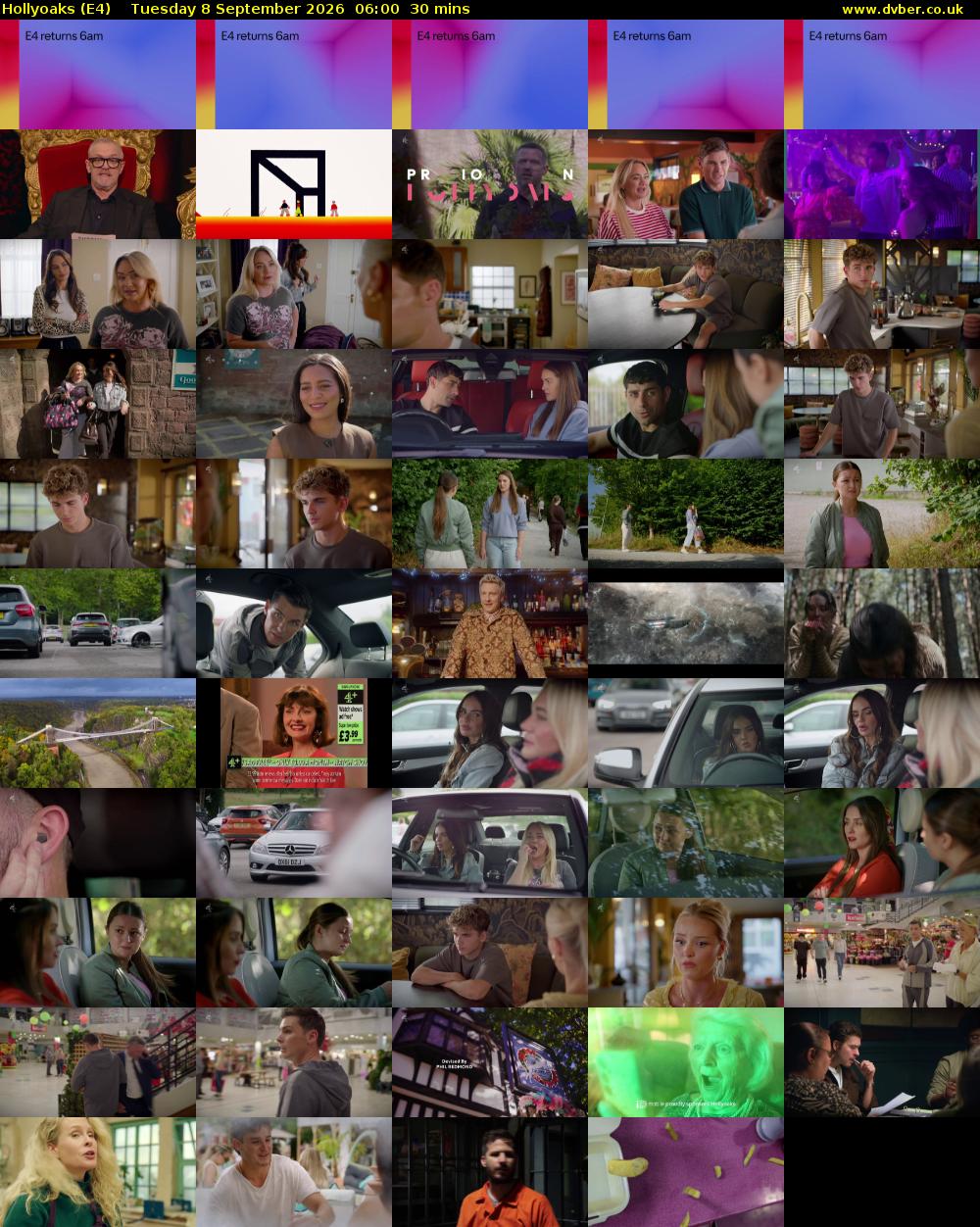 Hollyoaks (E4) Tuesday 8 September 2026 06:00 - 06:30
