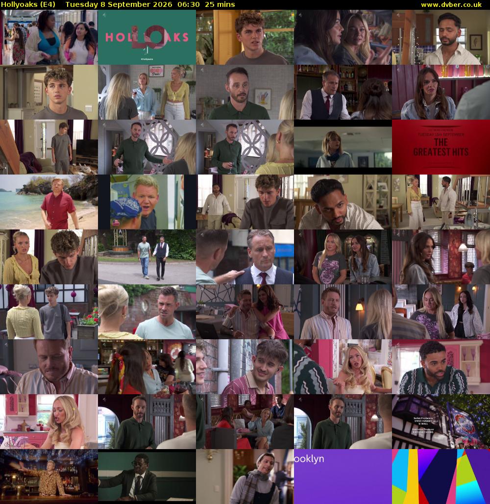 Hollyoaks (E4) Tuesday 8 September 2026 06:30 - 06:55