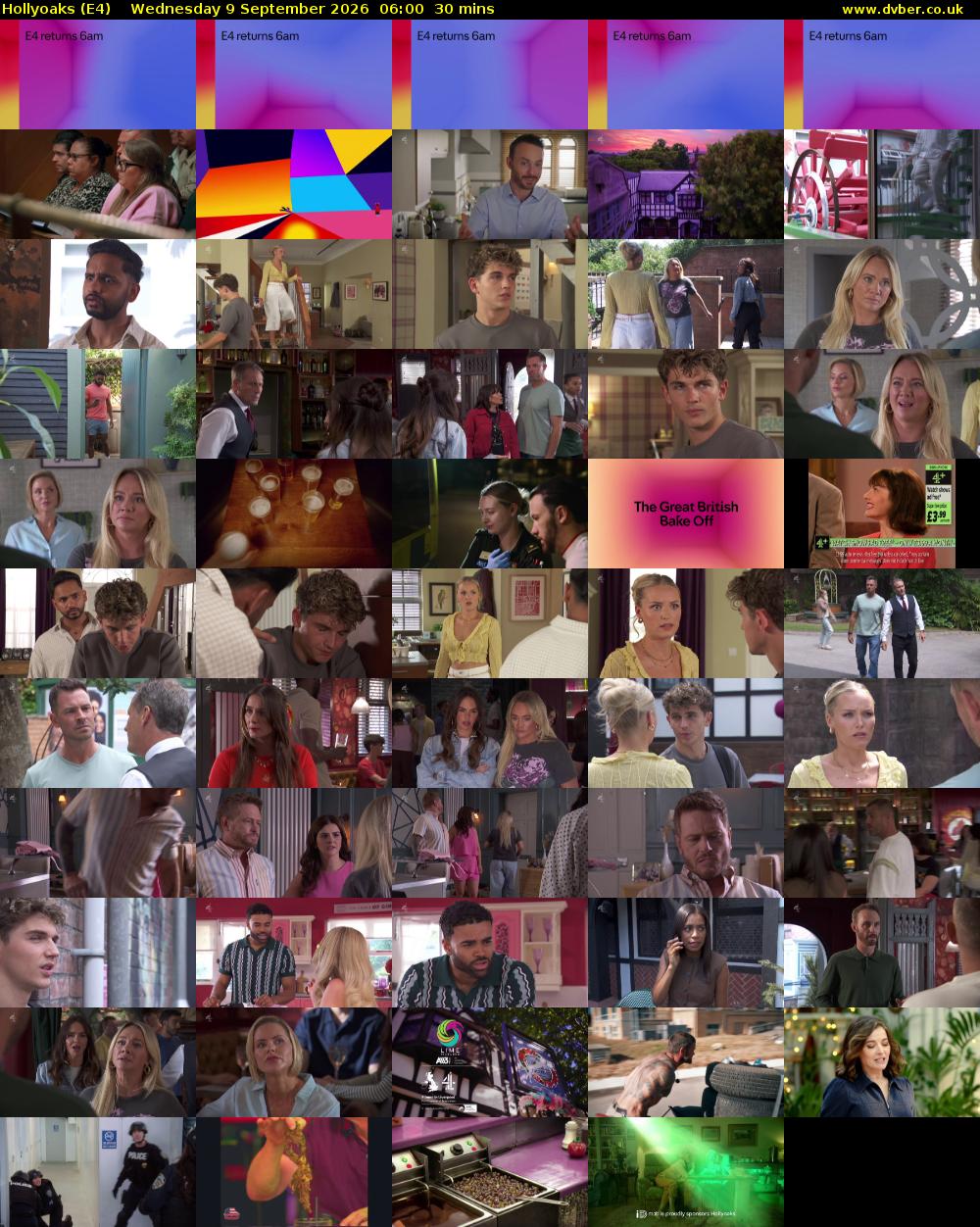 Hollyoaks (E4) Wednesday 9 September 2026 06:00 - 06:30