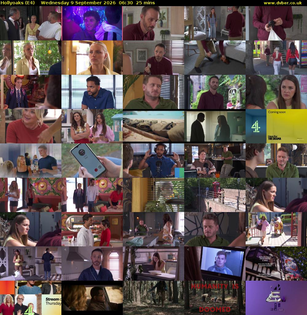 Hollyoaks (E4) Wednesday 9 September 2026 06:30 - 06:55