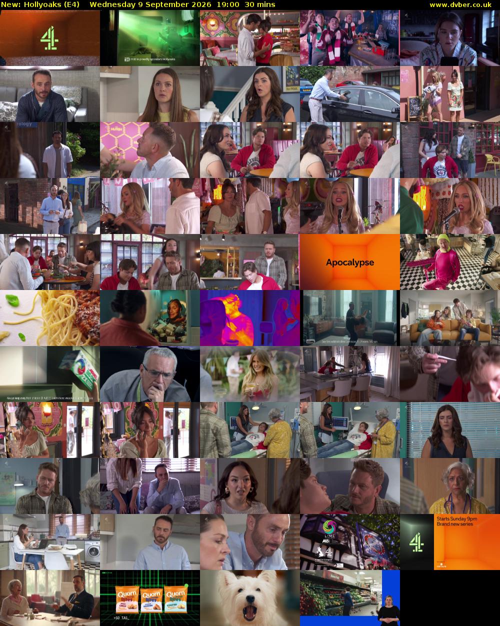 Hollyoaks (E4) Wednesday 9 September 2026 19:00 - 19:30