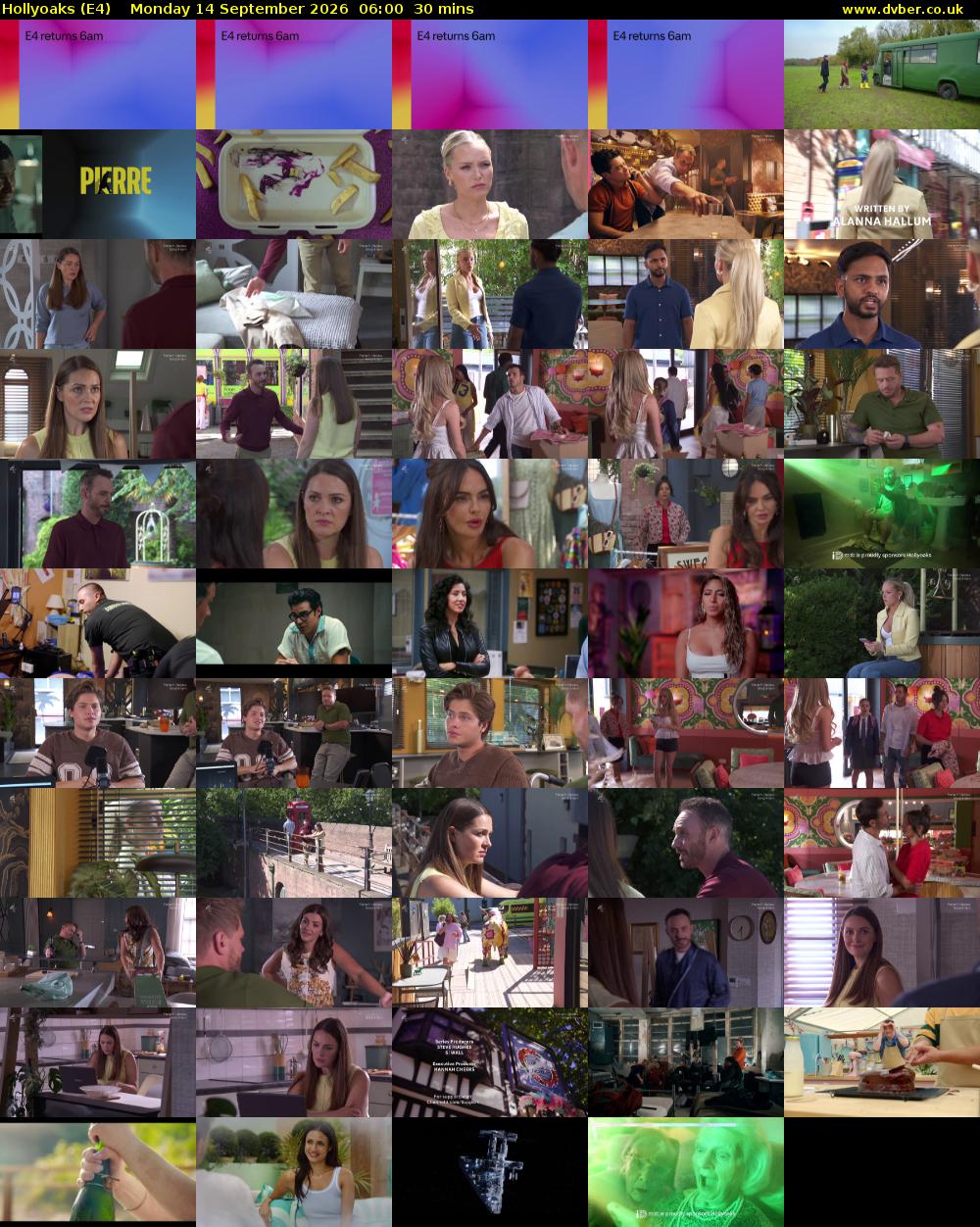 Hollyoaks (E4) Monday 14 September 2026 06:00 - 06:30
