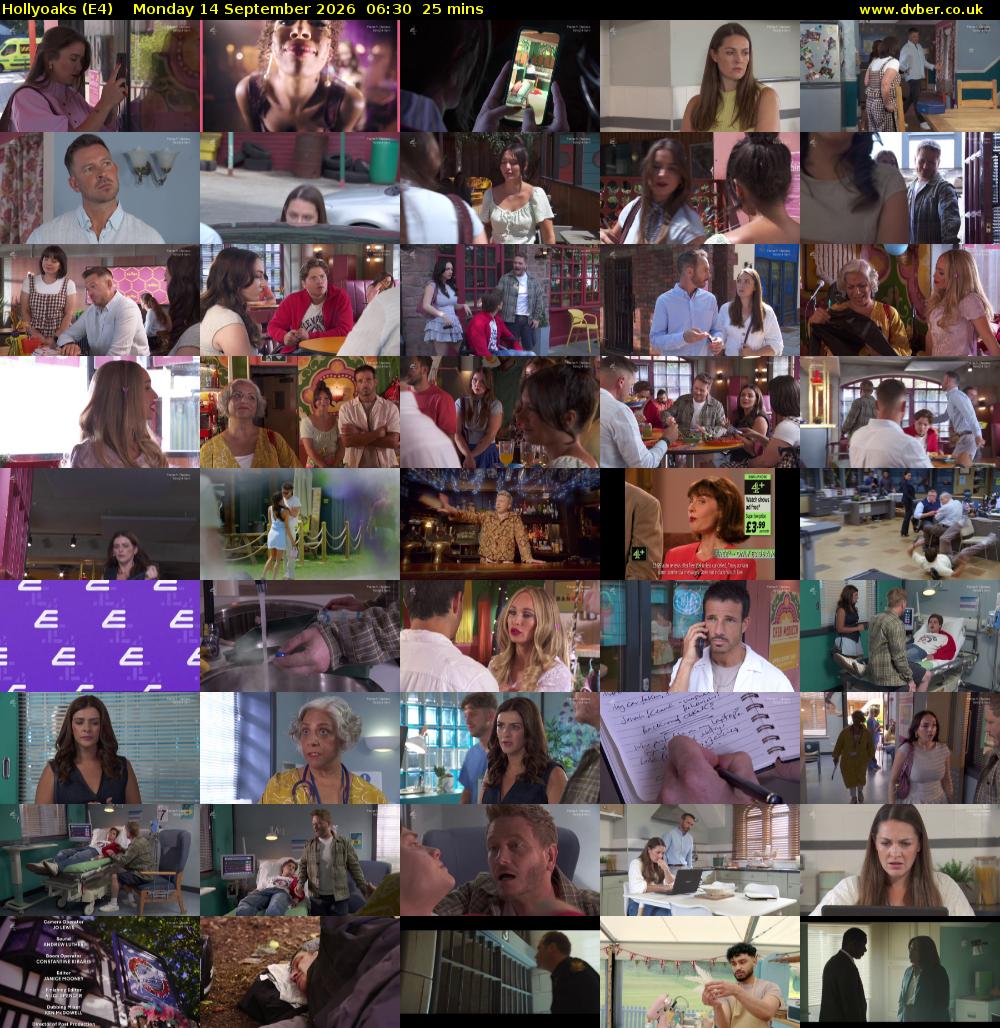 Hollyoaks (E4) Monday 14 September 2026 06:30 - 06:55