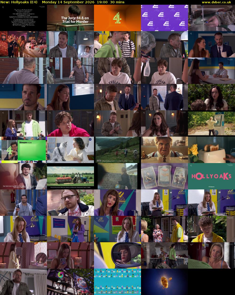 Hollyoaks (E4) Monday 14 September 2026 19:00 - 19:30