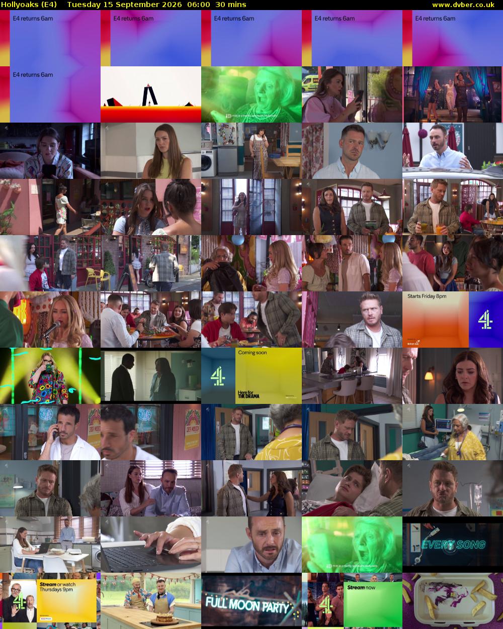 Hollyoaks (E4) Tuesday 15 September 2026 06:00 - 06:30