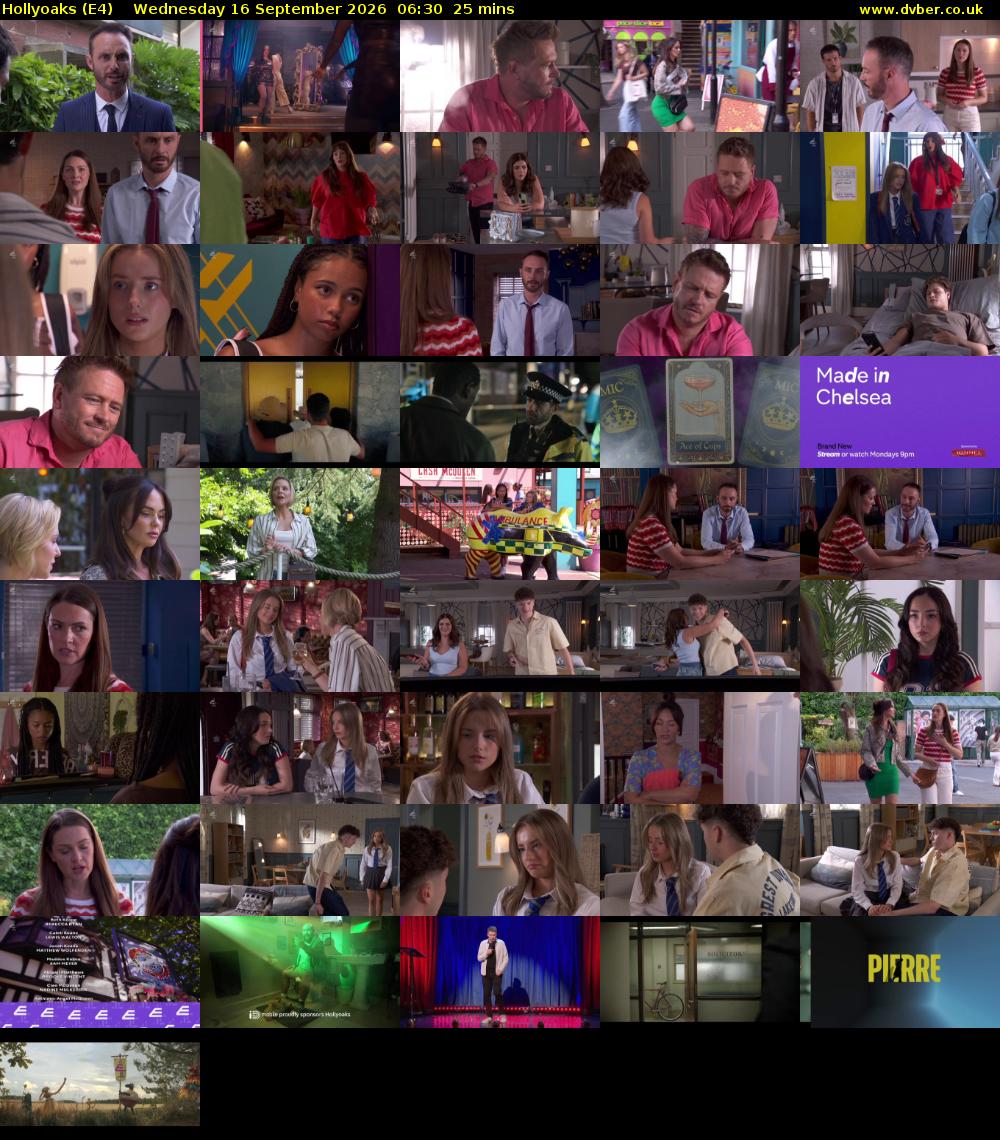 Hollyoaks (E4) Wednesday 16 September 2026 06:30 - 06:55
