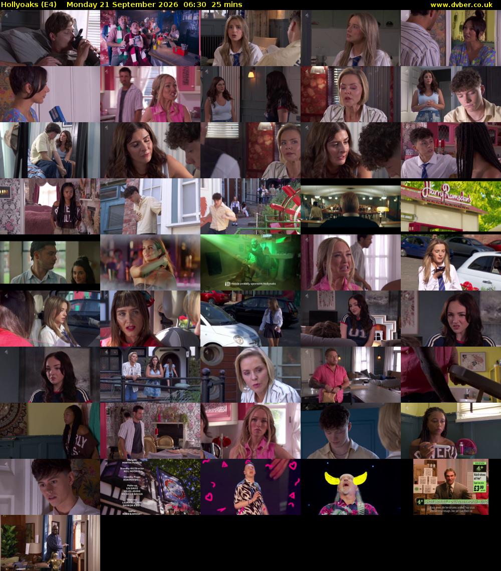 Hollyoaks (E4) Monday 21 September 2026 06:30 - 06:55