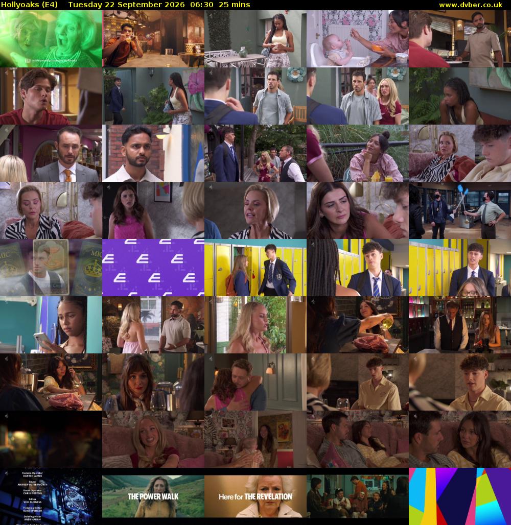 Hollyoaks (E4) Tuesday 22 September 2026 06:30 - 06:55