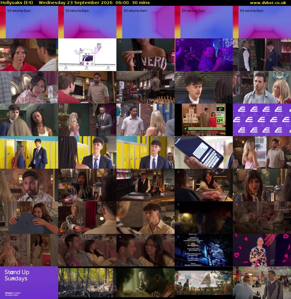 Hollyoaks (E4) Wednesday 23 September 2026 06:00 - 06:30
