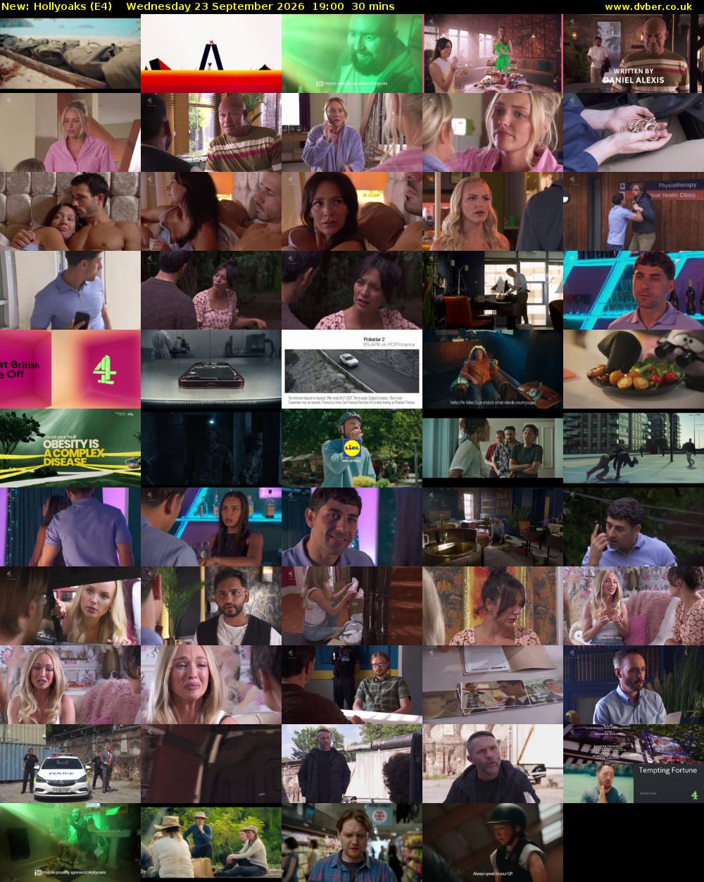 Hollyoaks (E4) Wednesday 23 September 2026 19:00 - 19:30