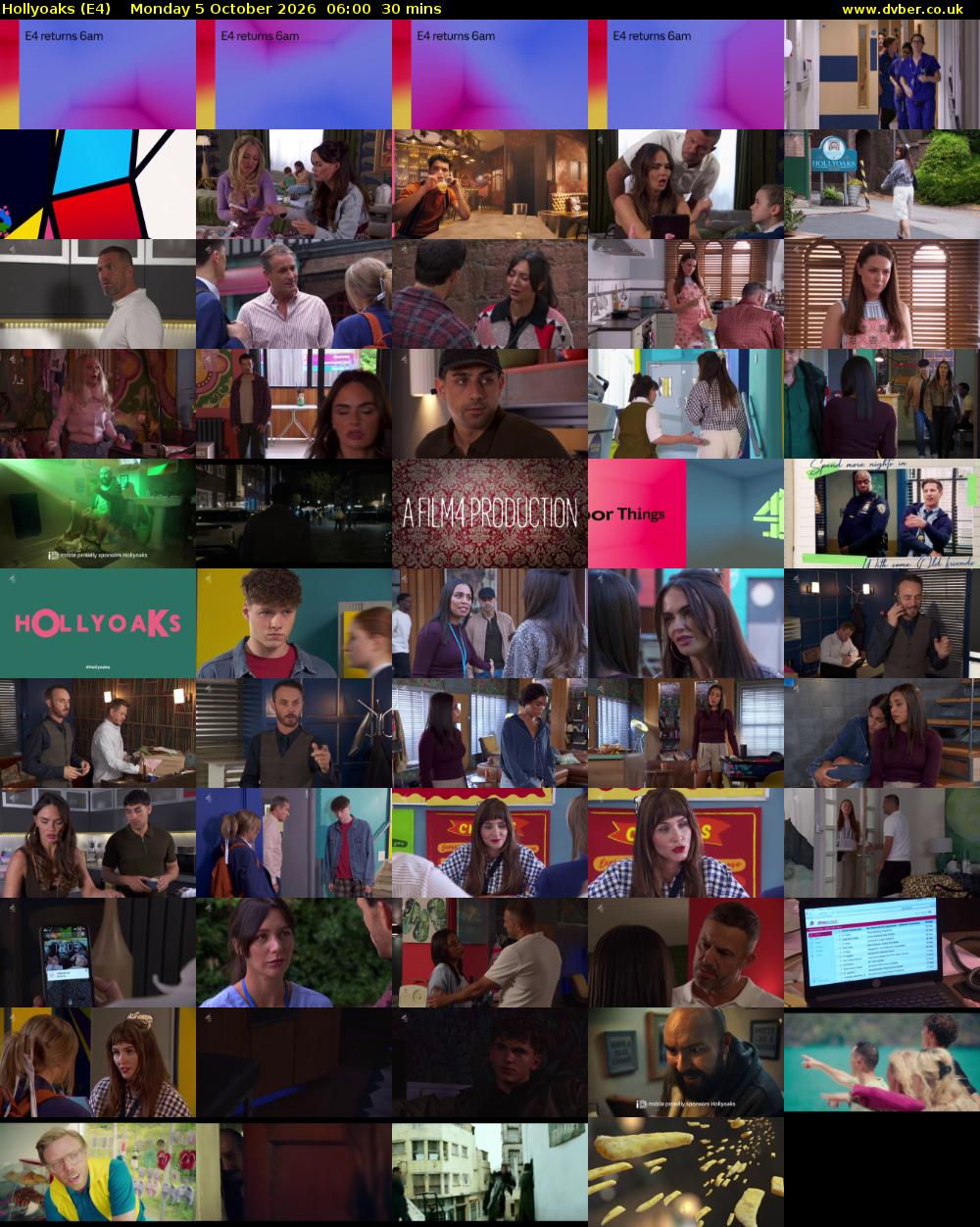 Hollyoaks (E4) Monday 5 October 2026 06:00 - 06:30