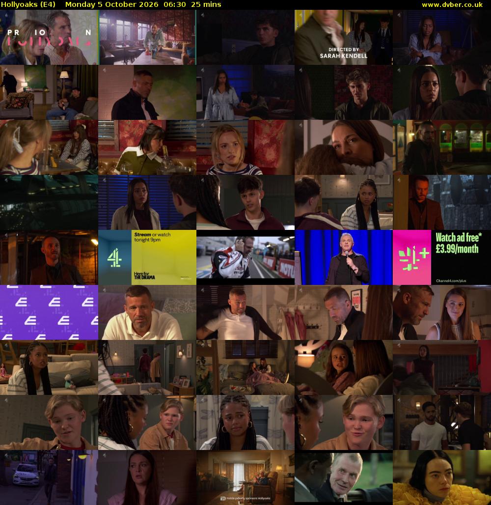 Hollyoaks (E4) Monday 5 October 2026 06:30 - 06:55
