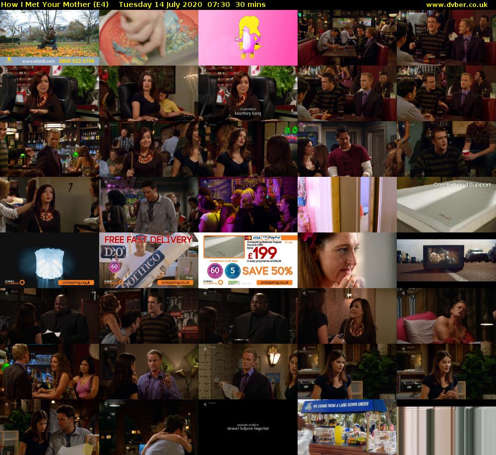 How I Met Your Mother (E4) Tuesday 14 July 2020 07:30 - 08:00
