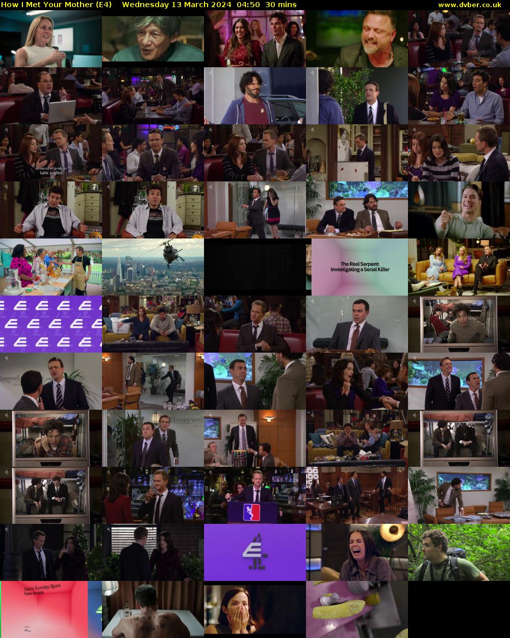 How I Met Your Mother (E4) Wednesday 13 March 2024 04:50 - 05:20