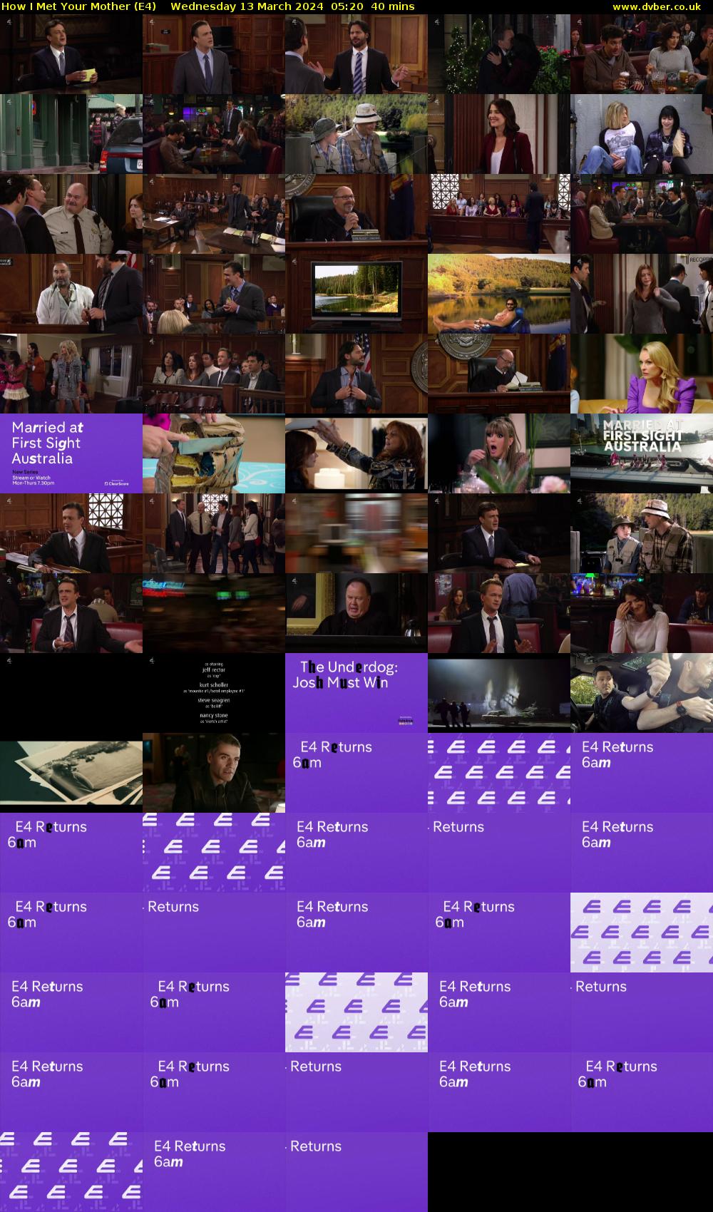 How I Met Your Mother (E4) Wednesday 13 March 2024 05:20 - 06:00
