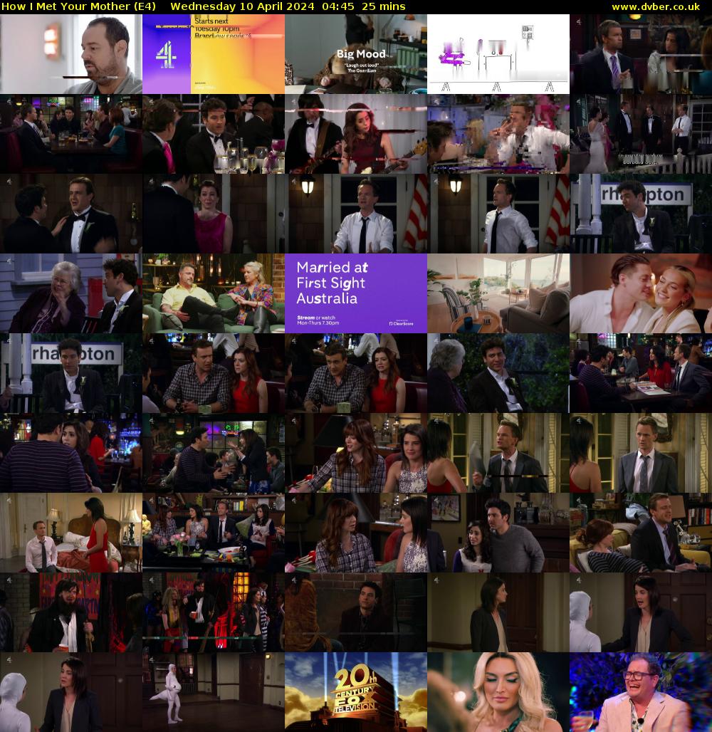 How I Met Your Mother (E4) Wednesday 10 April 2024 04:45 - 05:10
