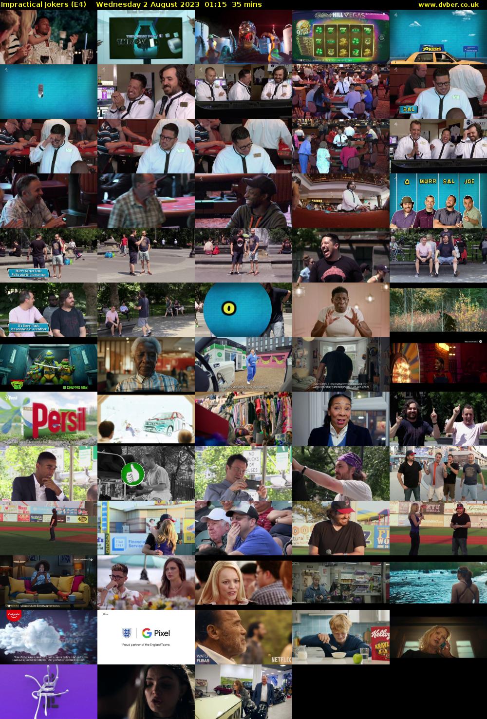 Impractical Jokers (E4) Wednesday 2 August 2023 01:15 - 01:50