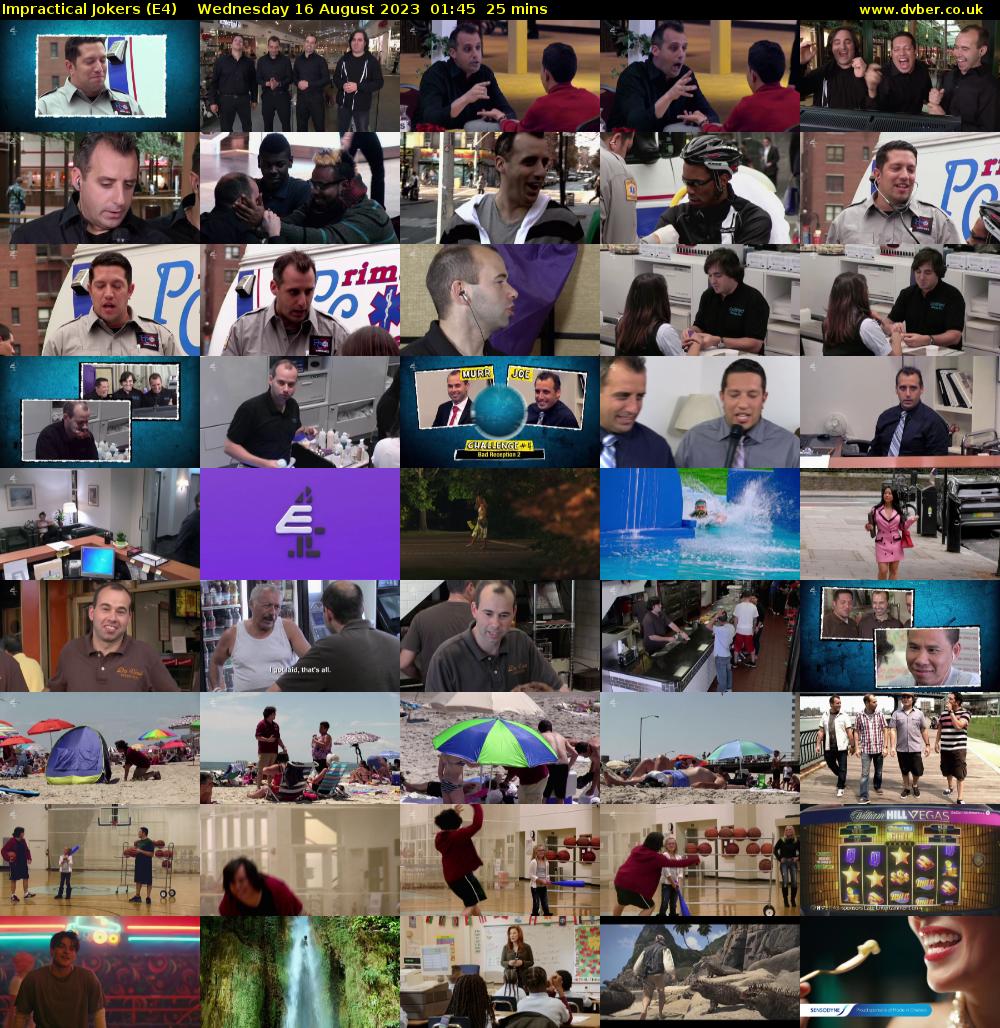 Impractical Jokers (E4) Wednesday 16 August 2023 01:45 - 02:10
