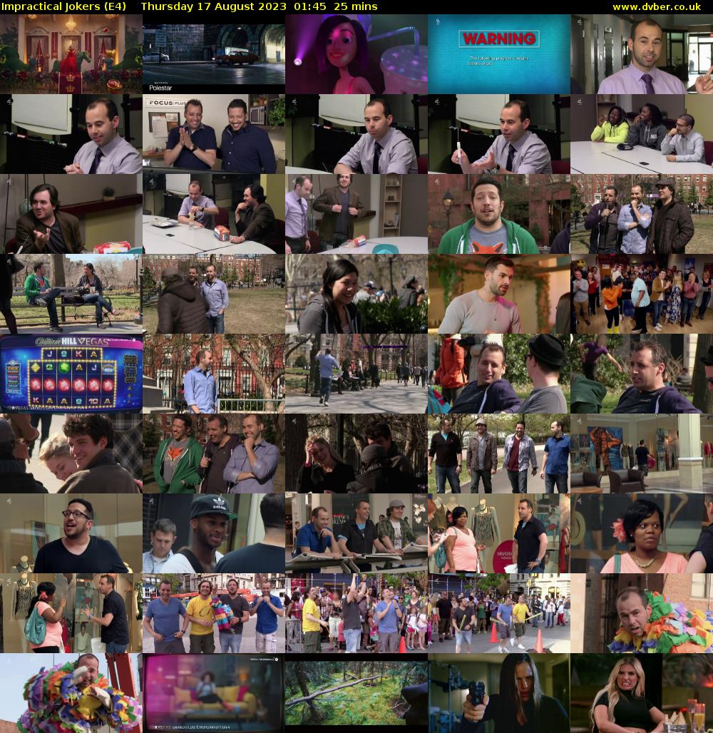 Impractical Jokers (E4) Thursday 17 August 2023 01:45 - 02:10