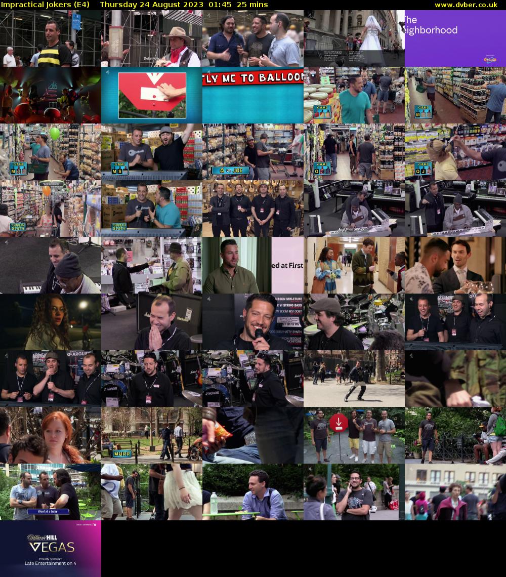 Impractical Jokers (E4) Thursday 24 August 2023 01:45 - 02:10