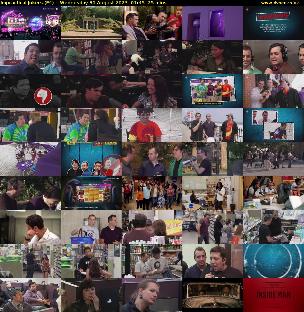 Impractical Jokers (E4) Wednesday 30 August 2023 01:45 - 02:10