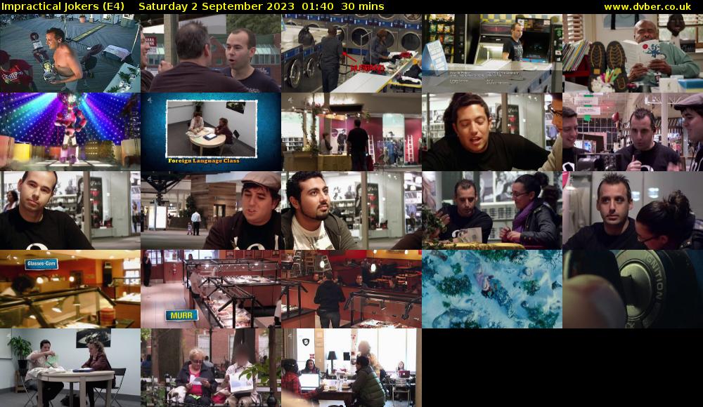 Impractical Jokers (E4) Saturday 2 September 2023 01:40 - 02:10