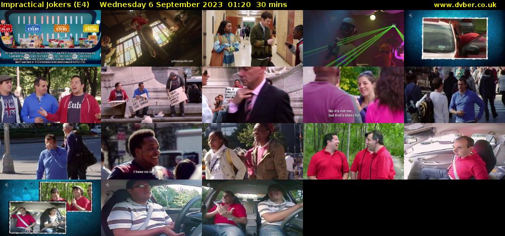 Impractical Jokers (E4) Wednesday 6 September 2023 01:20 - 01:50