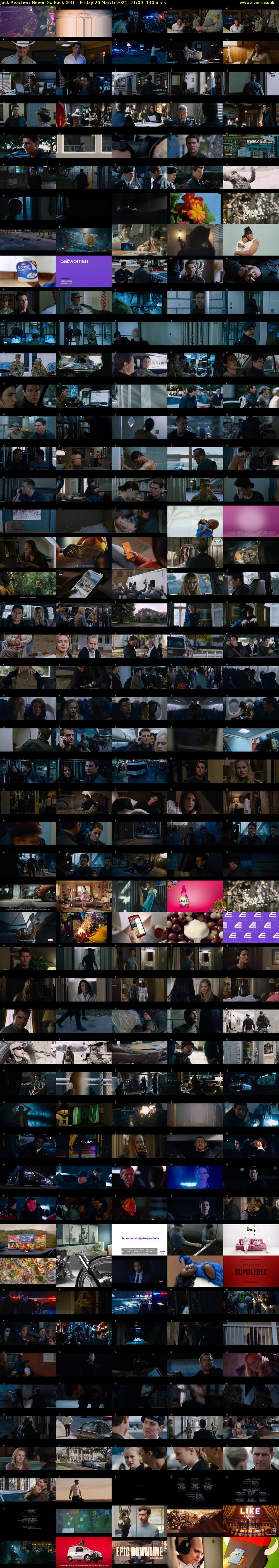 Jack Reacher: Never Go Back (E4) Friday 26 March 2021 21:00 - 23:20
