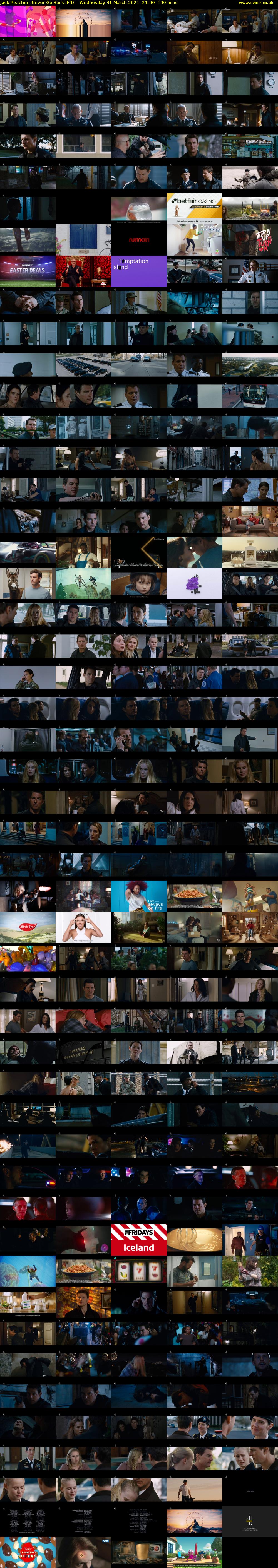 Jack Reacher: Never Go Back (E4) Wednesday 31 March 2021 21:00 - 23:20