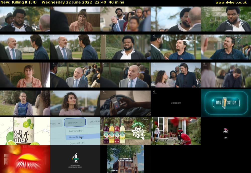 Killing It (E4) Wednesday 22 June 2022 22:40 - 23:20