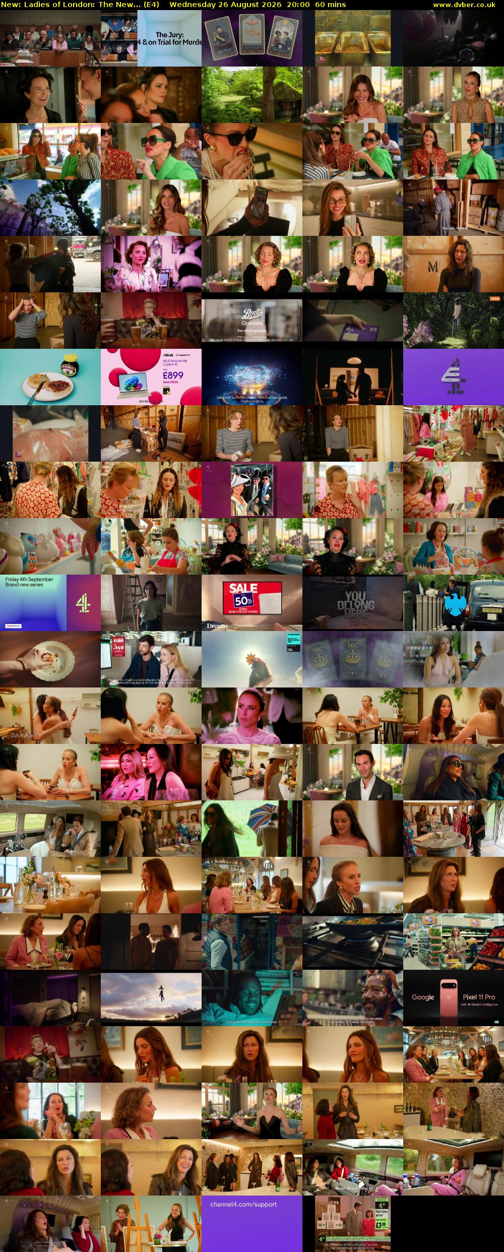 Ladies of London: The New... (E4) Wednesday 26 August 2026 20:00 - 21:00