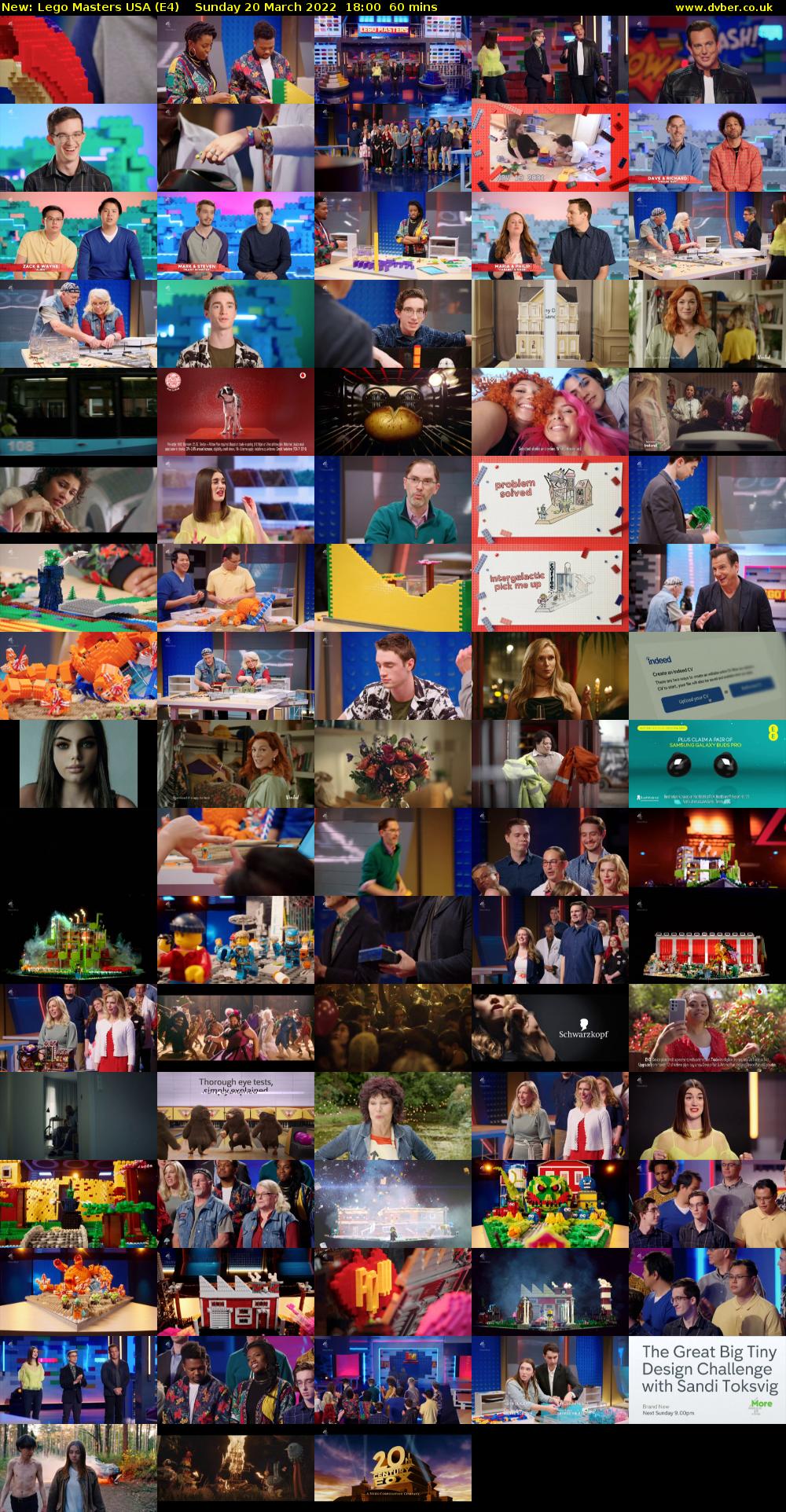 Lego Masters USA (E4) Sunday 20 March 2022 18:00 - 19:00