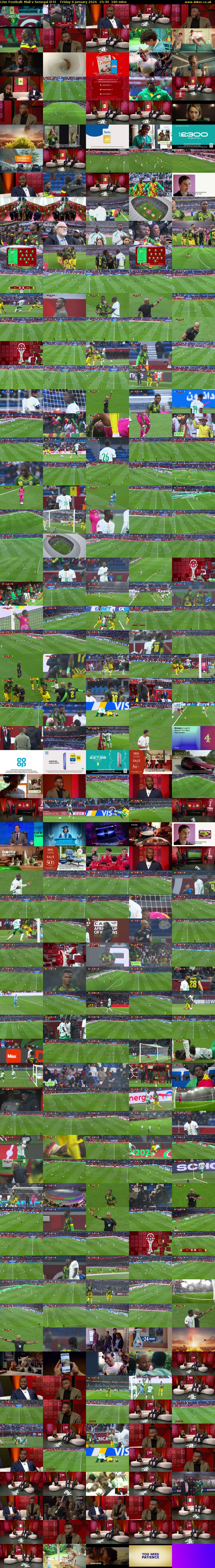 Live Football: Mali v Senegal (E4) Friday 9 January 2026 15:30 - 18:30